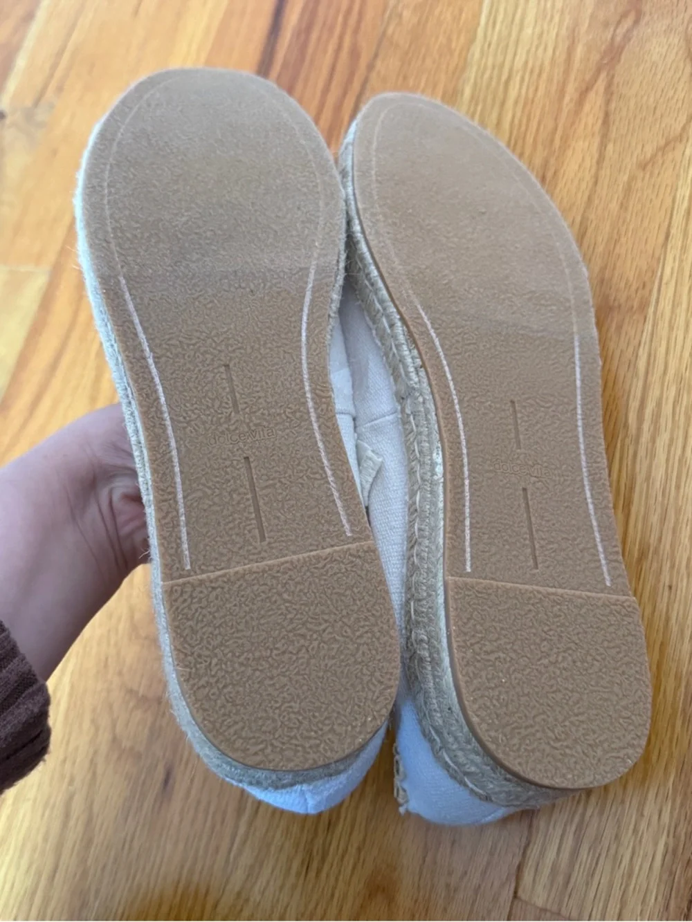 DOLCE VITA Women’s White Canvas Lace Up Espadrille Flats Size 12 NEW